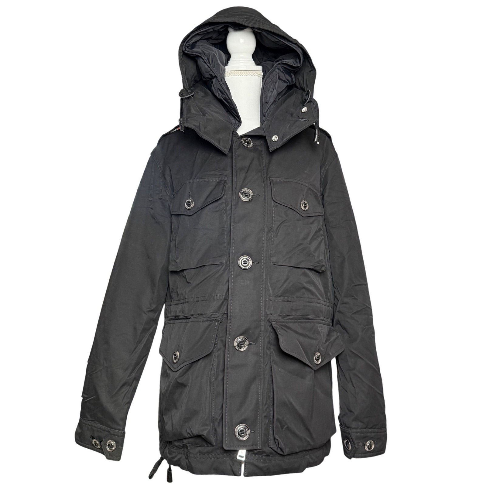 Polo Ralph Lauren Men's Black Quilted Field Parka Jacket Sms Sales Sample Rare